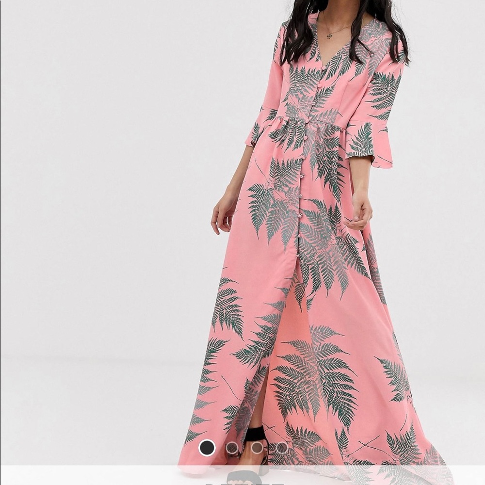 ASOS petite palm print maxi dress
